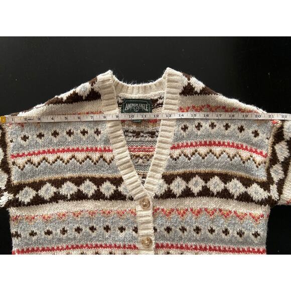 AMERICAN EAGLE Outfitters Cream/Brown Buttoned Crop Knit Sweater sz XS - Picture 9 of 11